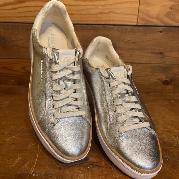 Ladies Cole Haan Silver Lace-Ups 8.5 - Picture 1 of 10